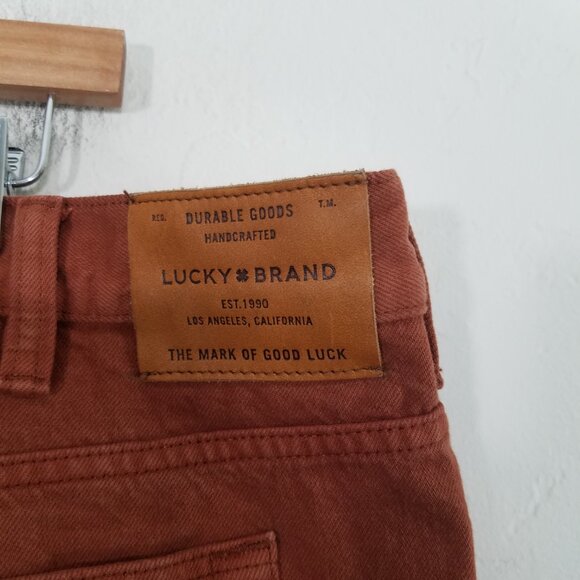 Lucky Brand Burn Orange Athletic Taper Jeans Pants Size 44 - Picture 6 of 9
